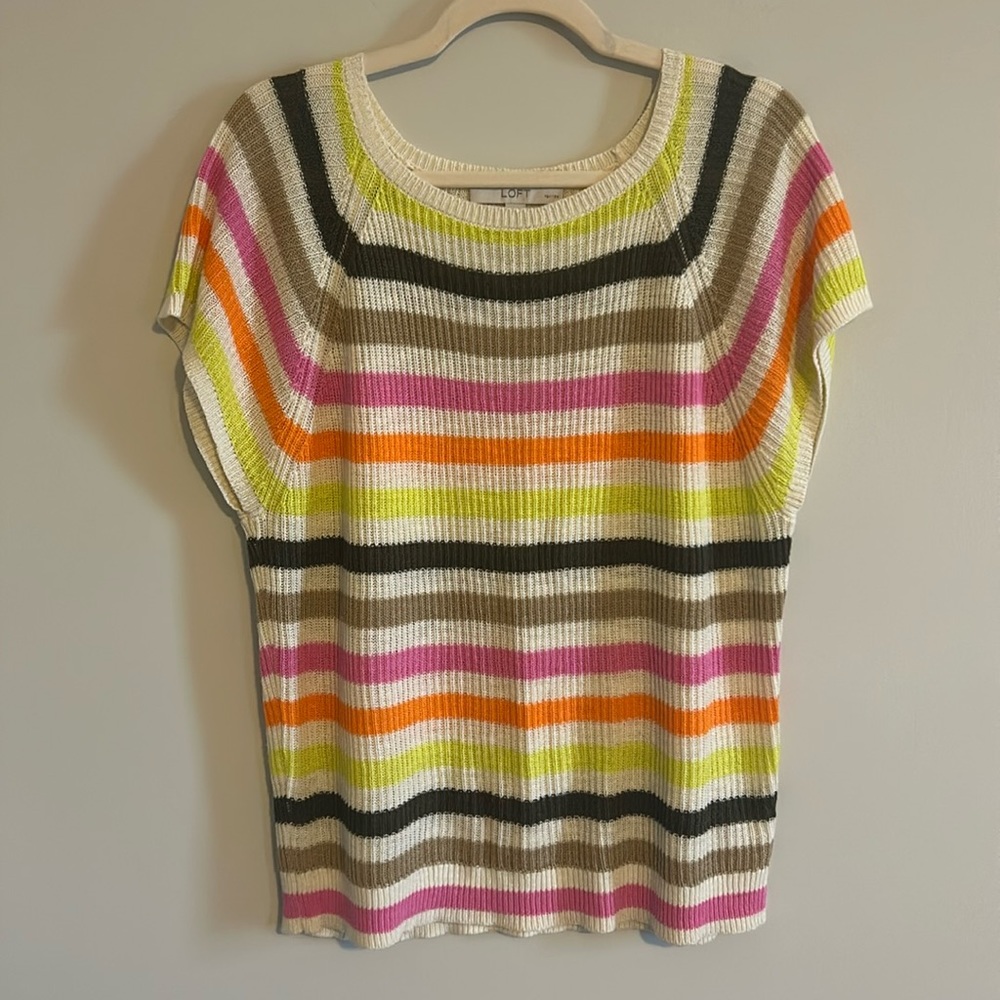 Loft striped short sleeve sweater